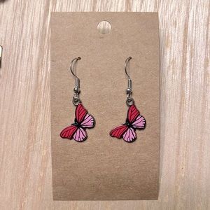 NEW Pink Butterfly Earrings